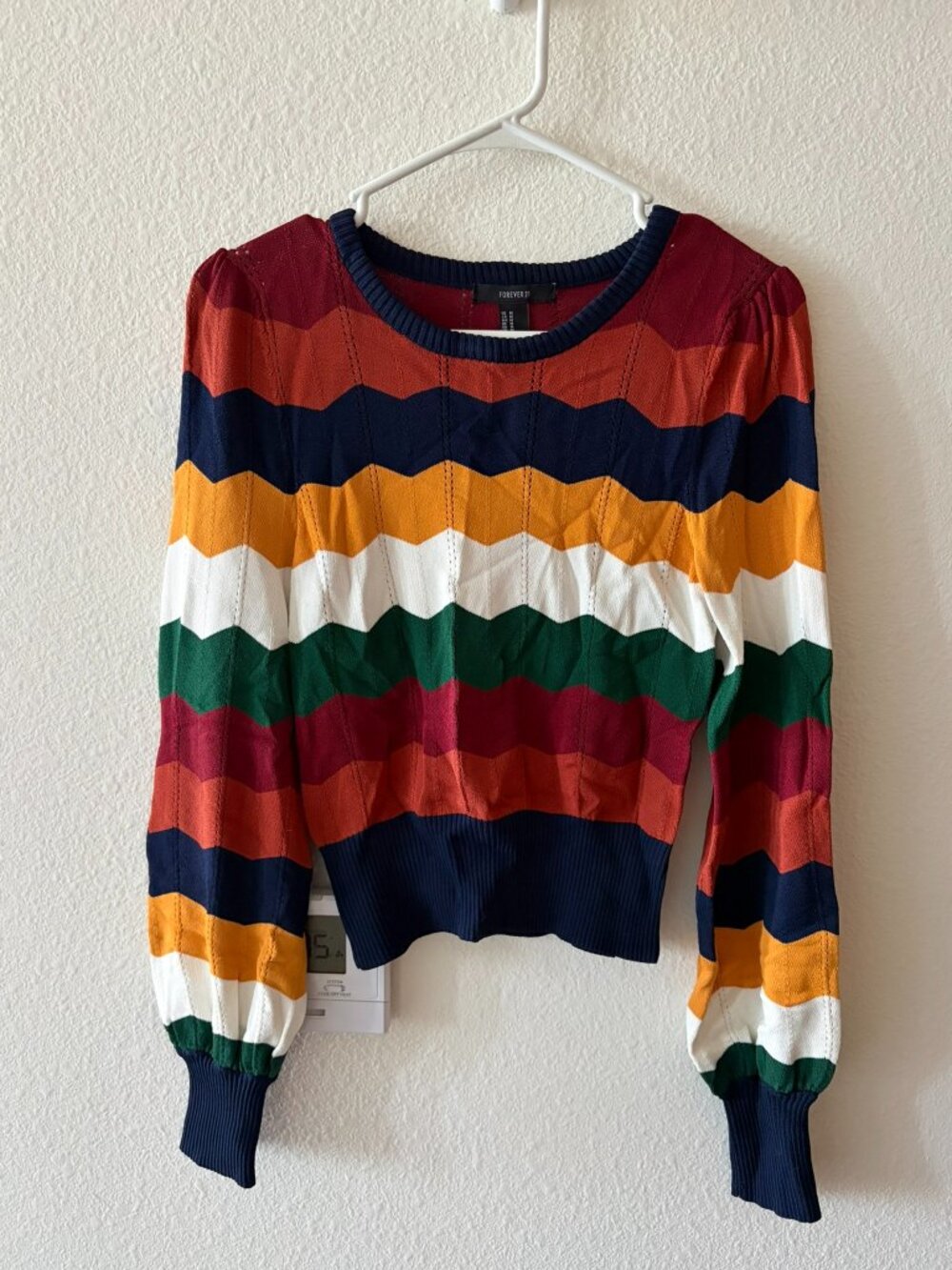 Forever 21 Multicolor Chevron Striped Sweater — Size Medium